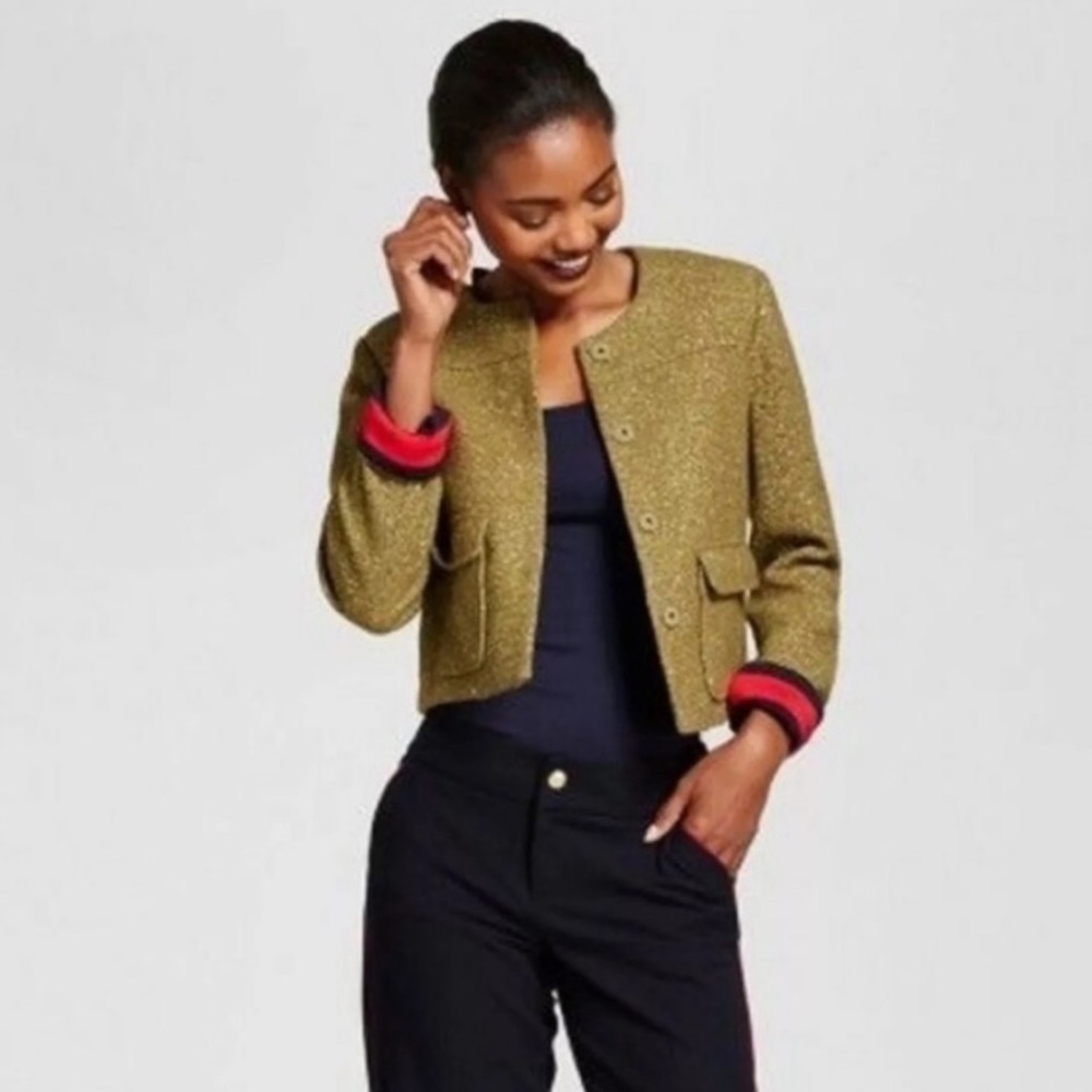 a new day Gold Blazer with Red Accents